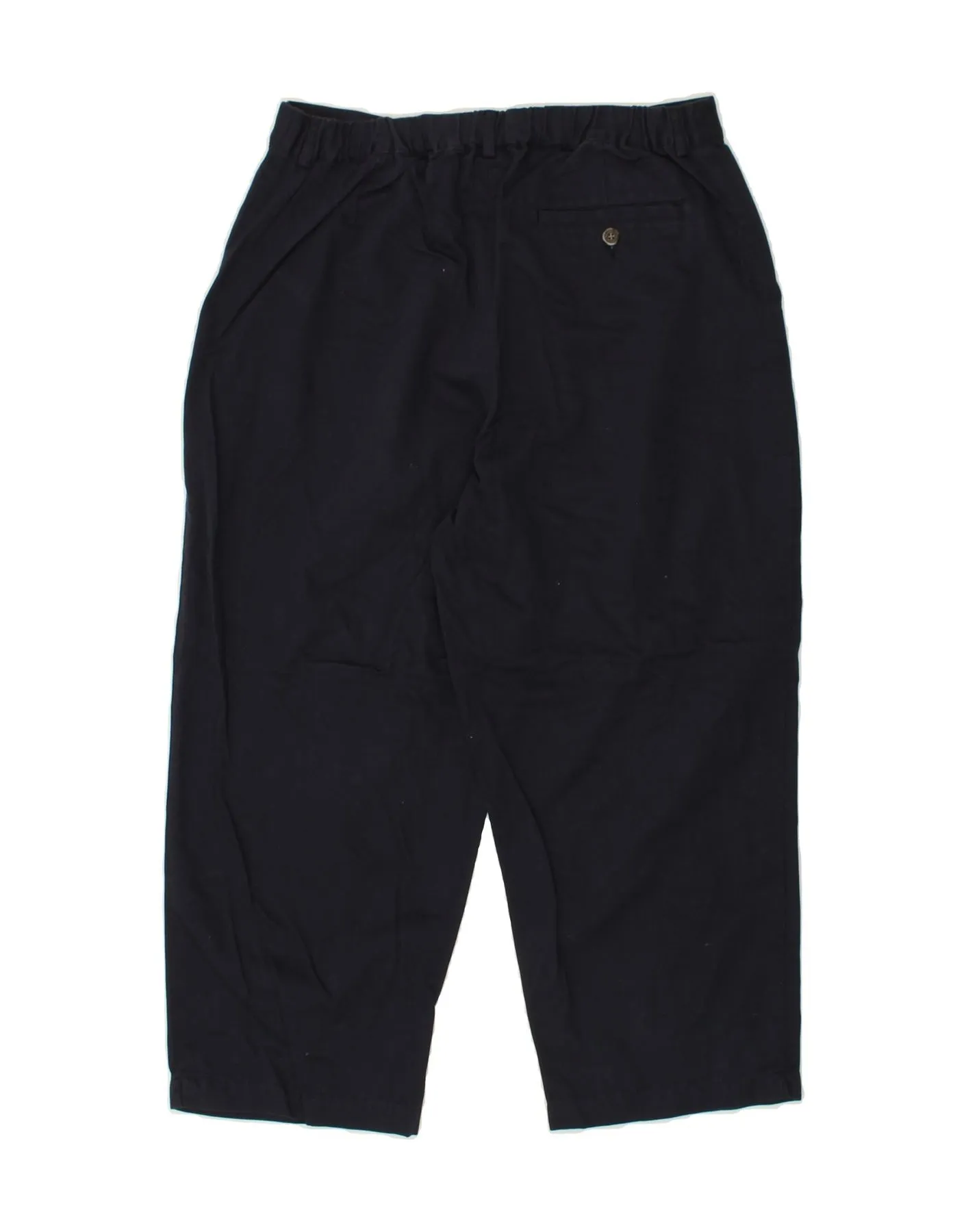 L.L.BEAN Womens Loose Fit Capri Trousers US 14 XL W30 L23 Navy Blue
