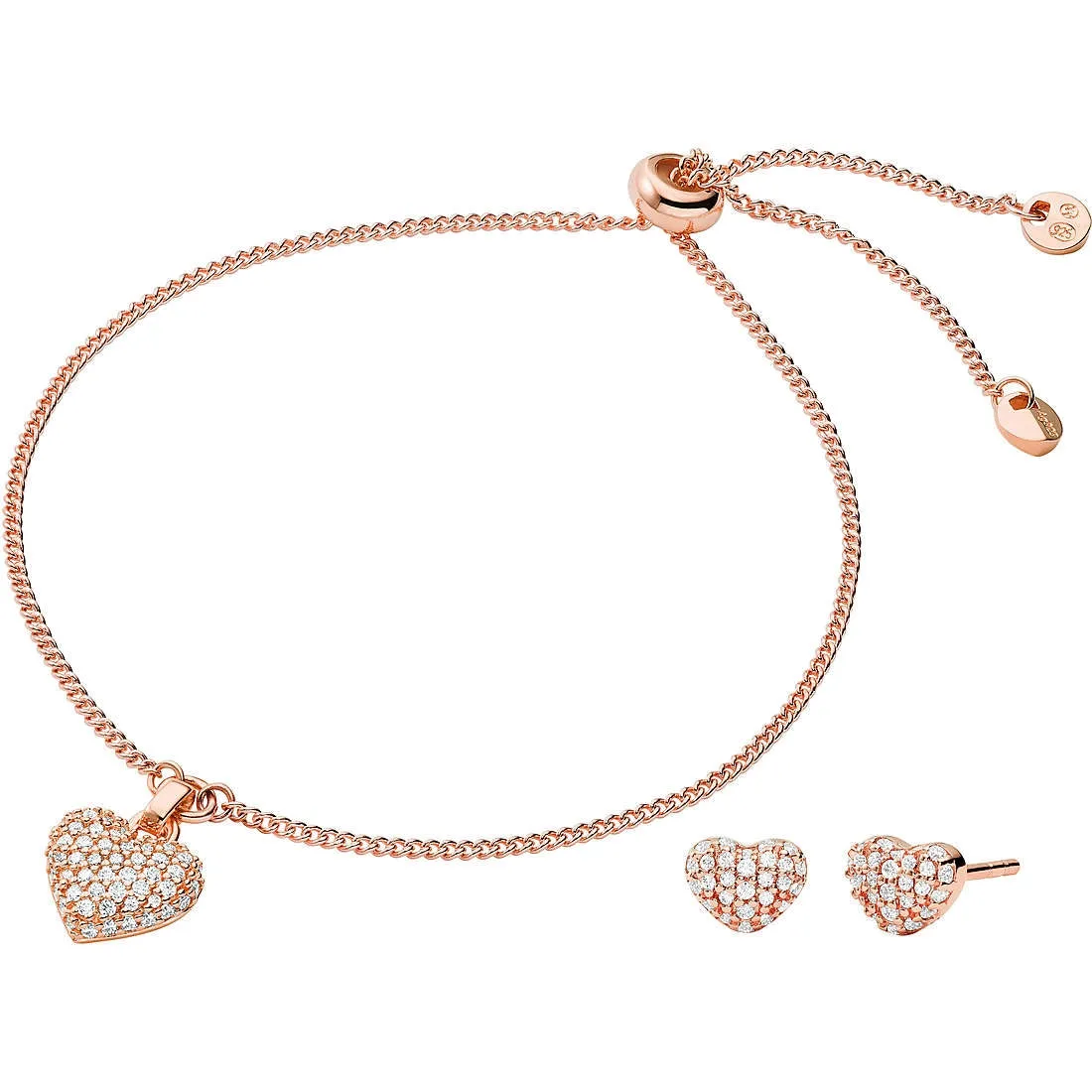 Michael Kors Jewels hearts collana + orecchini  