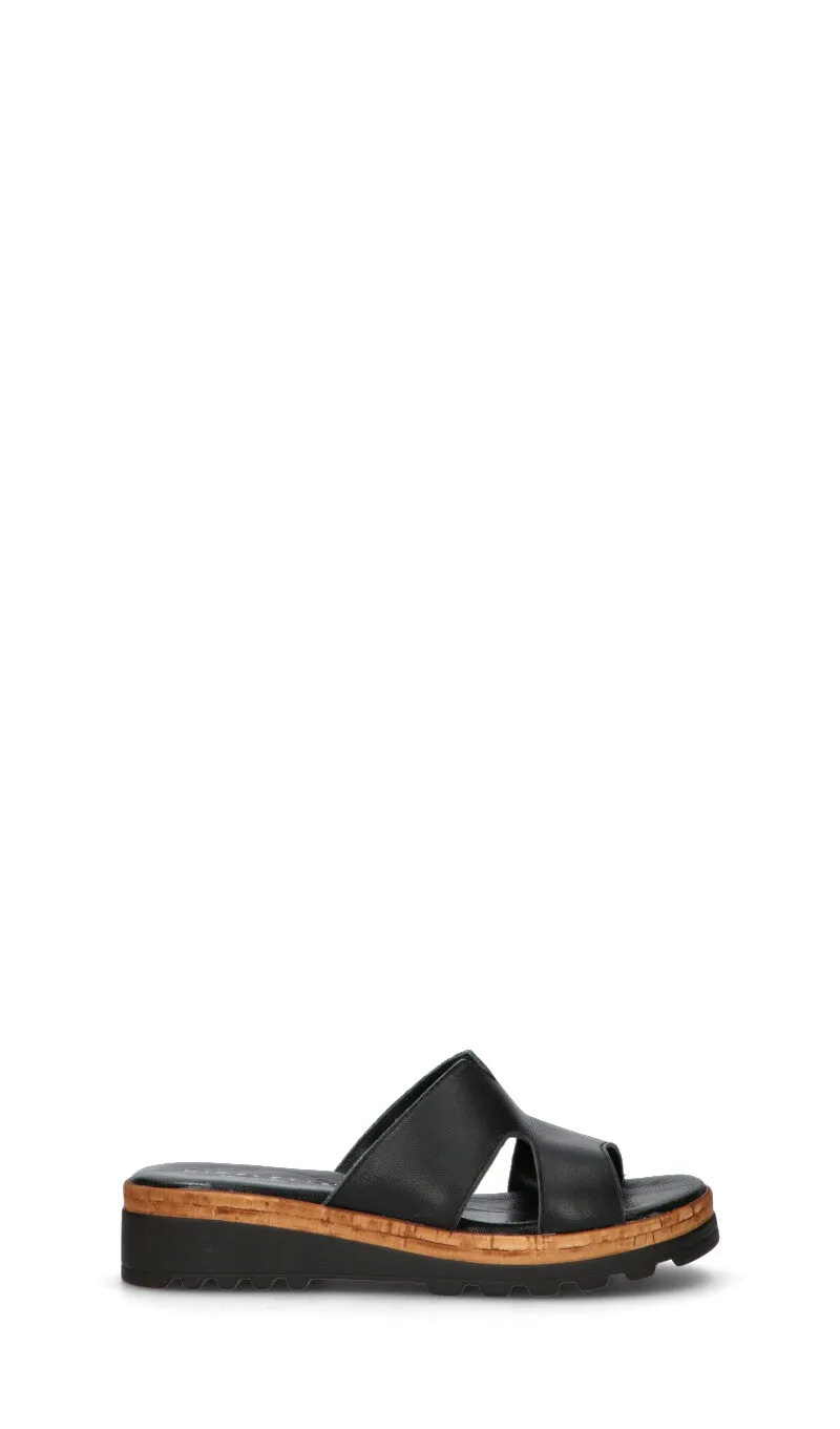 MIDELETTE Ciabatta donna nera in pelle