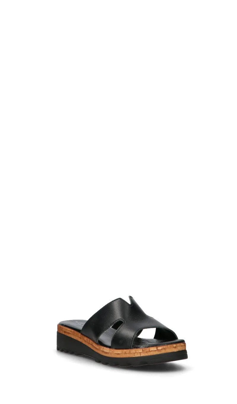 MIDELETTE Ciabatta donna nera in pelle