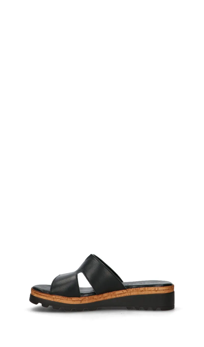 MIDELETTE Ciabatta donna nera in pelle