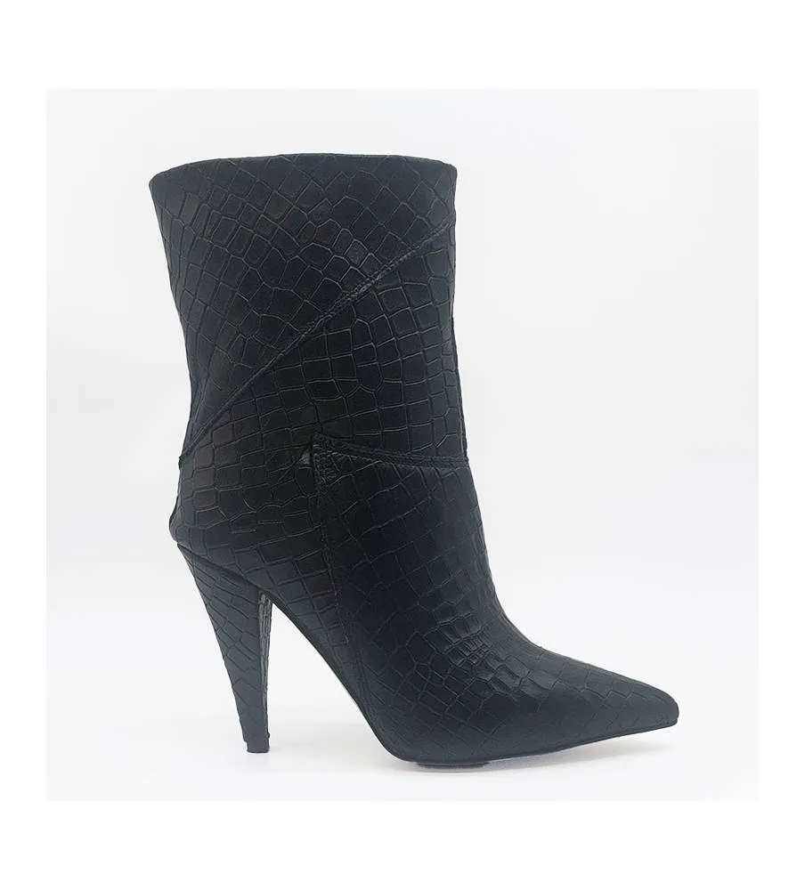 Ni-Na* Stivaletto In Pelle Nero Eleonora Cocco Made in Italy