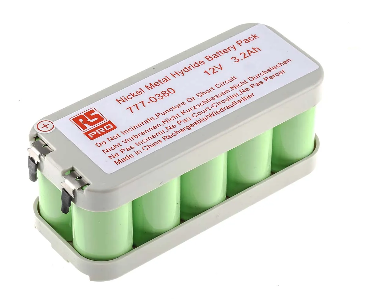 Pacco batterie ricaricabile RS PRO, formato CS, 10 celle, 12V, 3.2Ah, NiMH