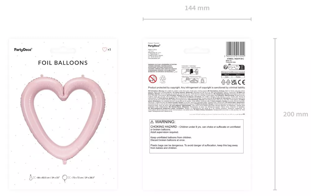 Palloncino cornice a cuore rosa