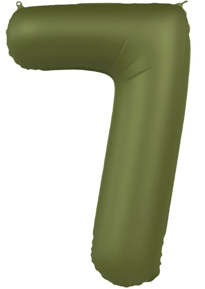 Palloncino foil numero 7 verde oliva 86cm