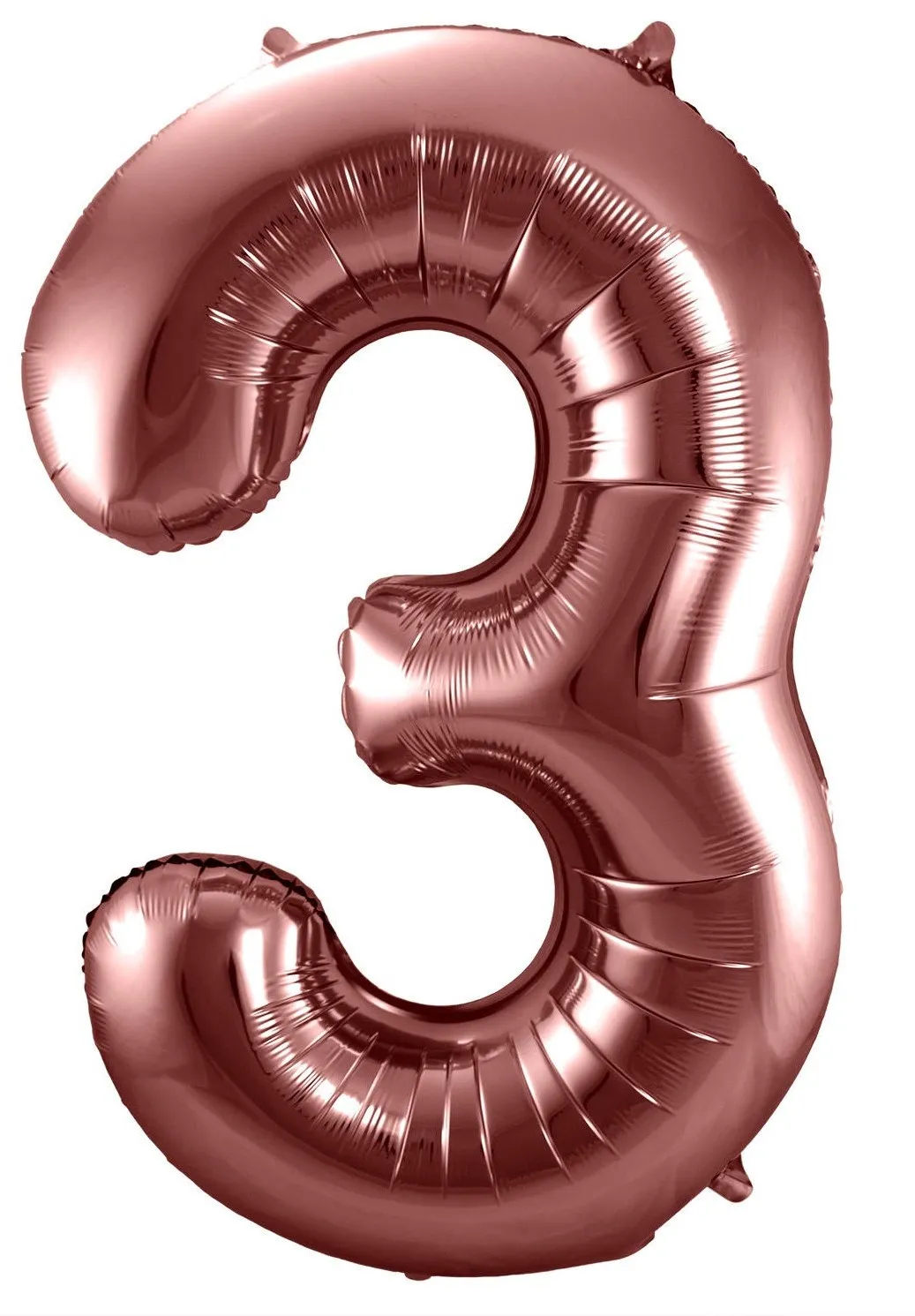 Palloncino numero 3 in oro rosa metallizzato 86cm