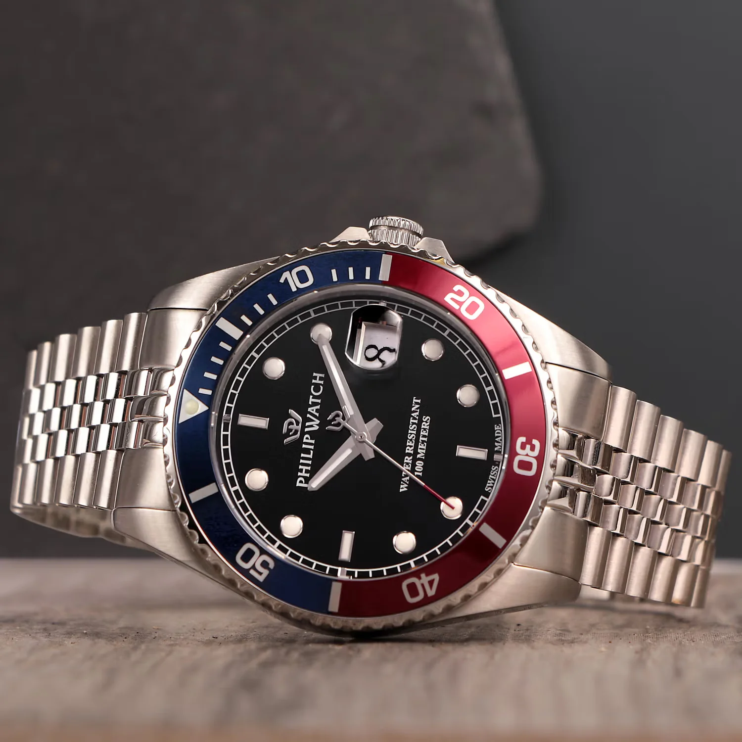 Philip Watch Uomo Rosso e Blu Caribe R8253597088