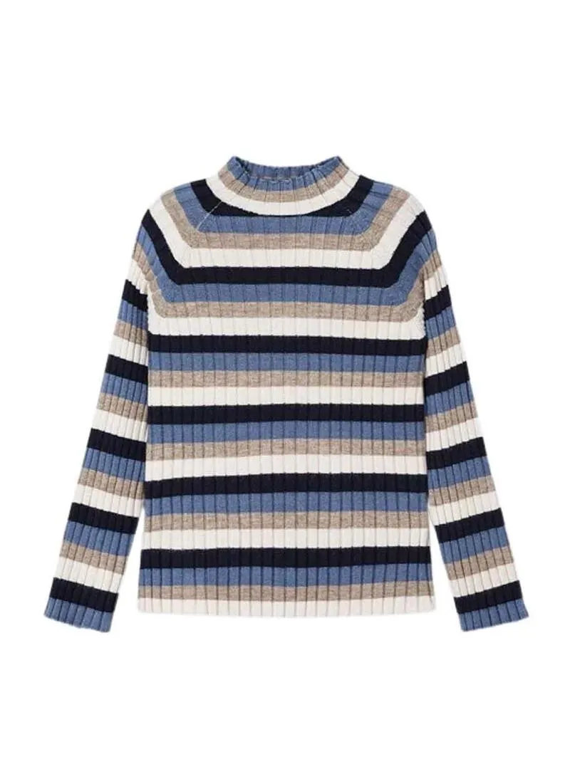 Pullover Mayoral Semicisno Strisce Blu per Bambina