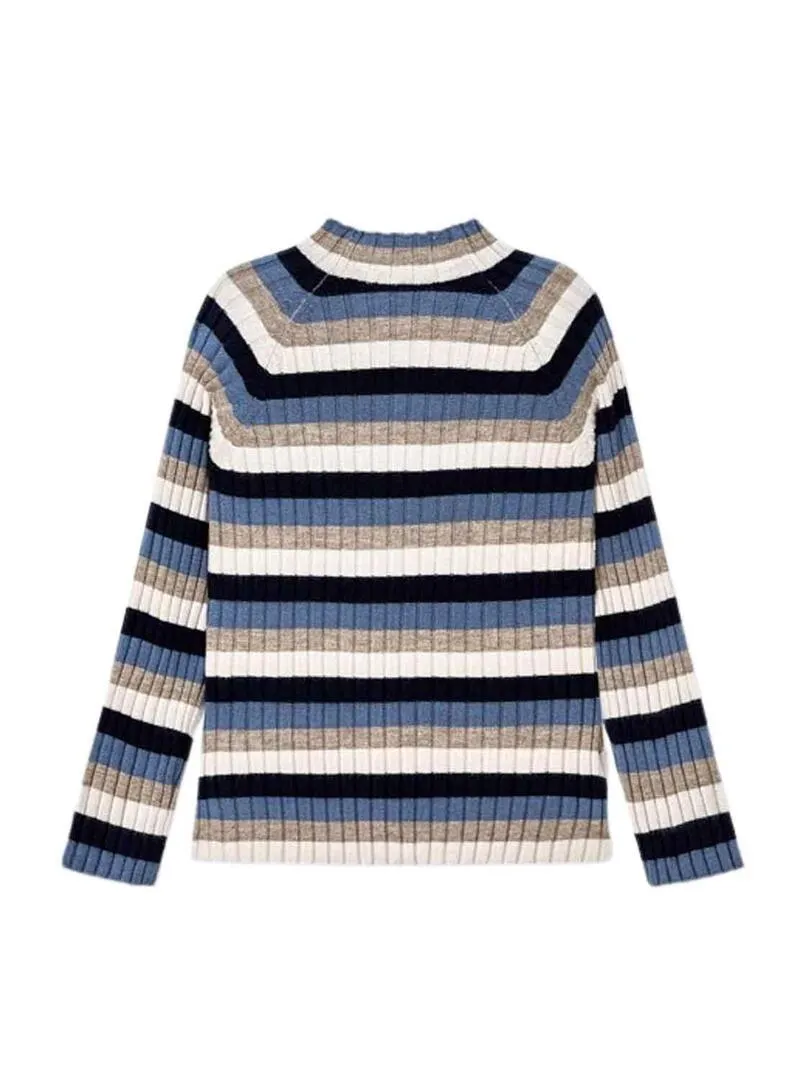 Pullover Mayoral Semicisno Strisce Blu per Bambina