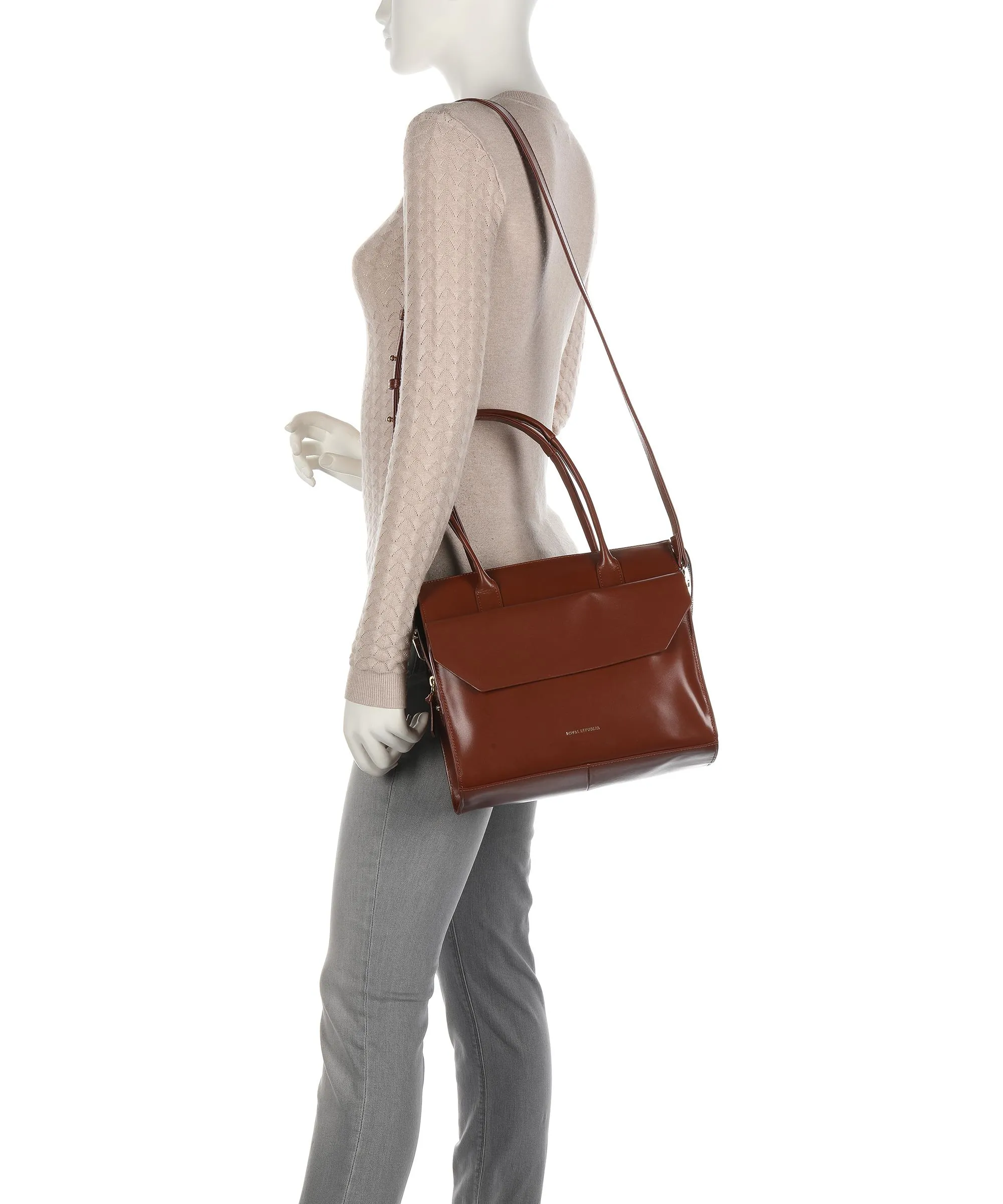  Royal RepubliQ Empress Borsa a mano pelle a grana fine cognac  