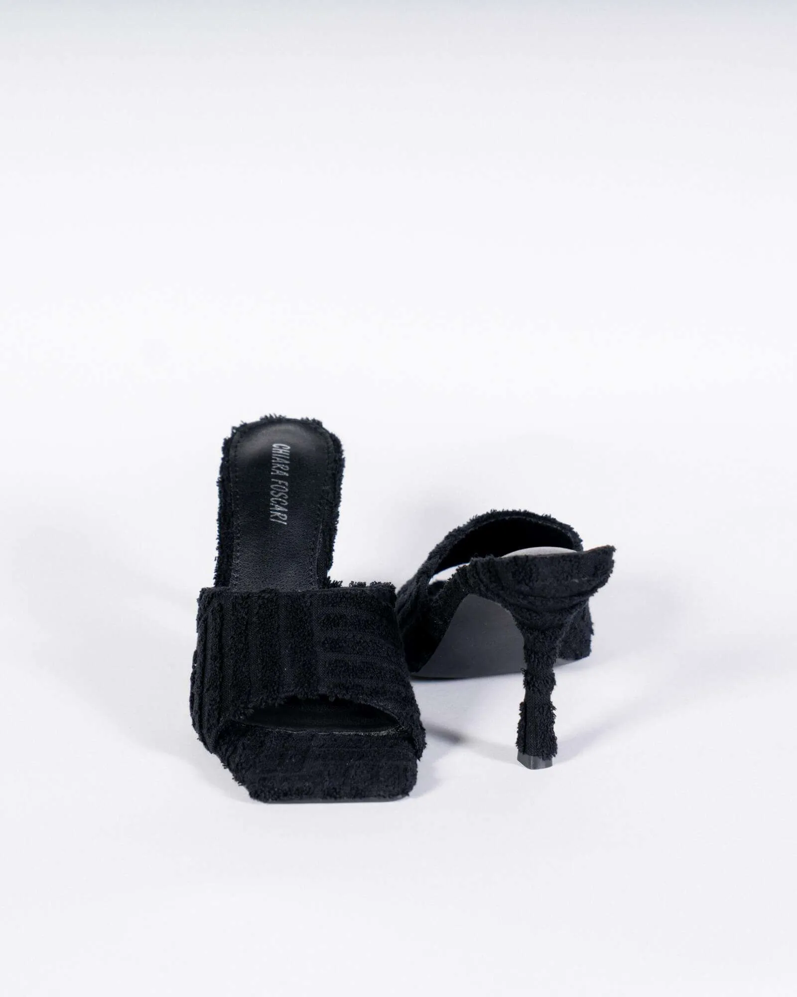 Sabot con tacco effetto spugna - nero