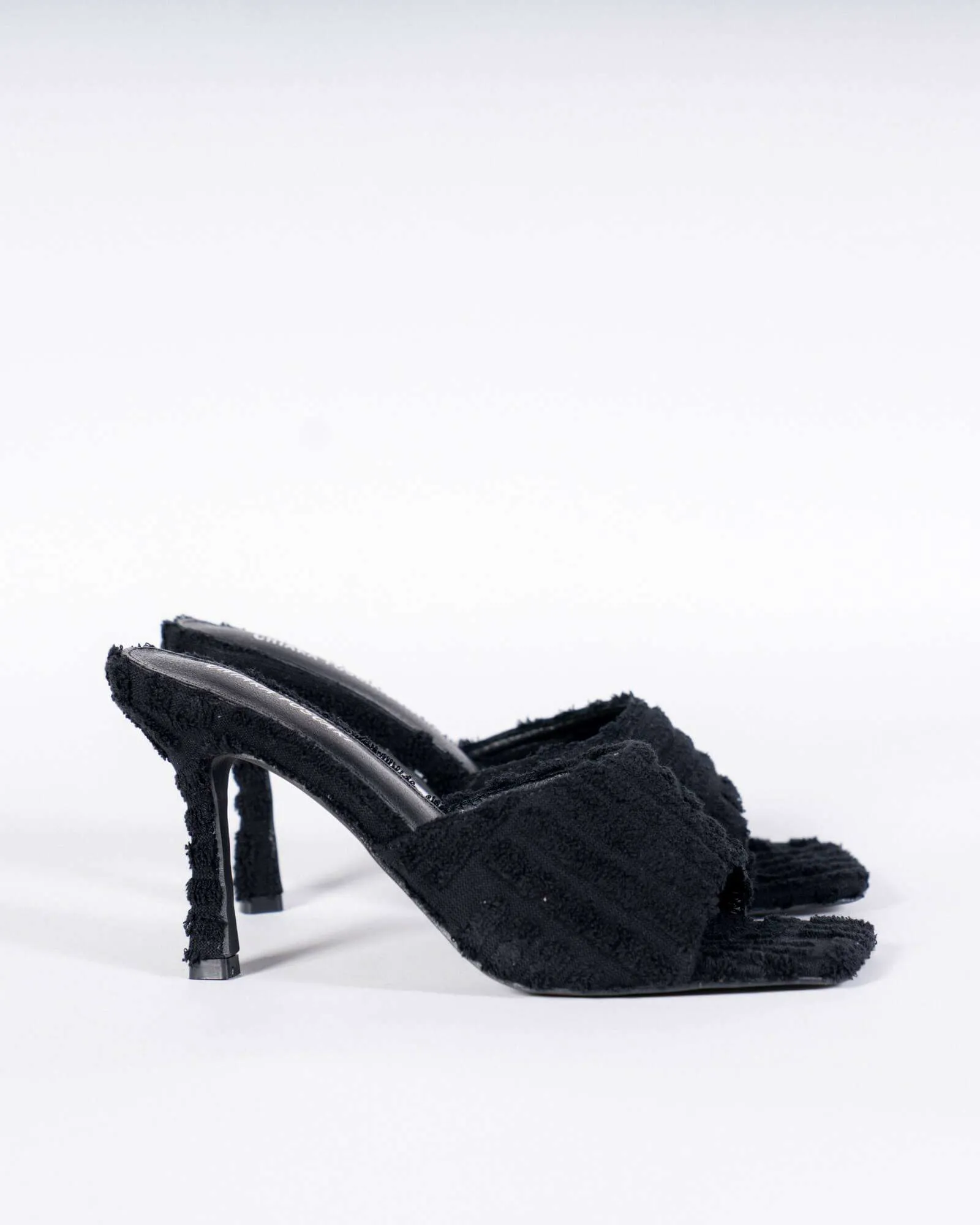 Sabot con tacco effetto spugna - nero