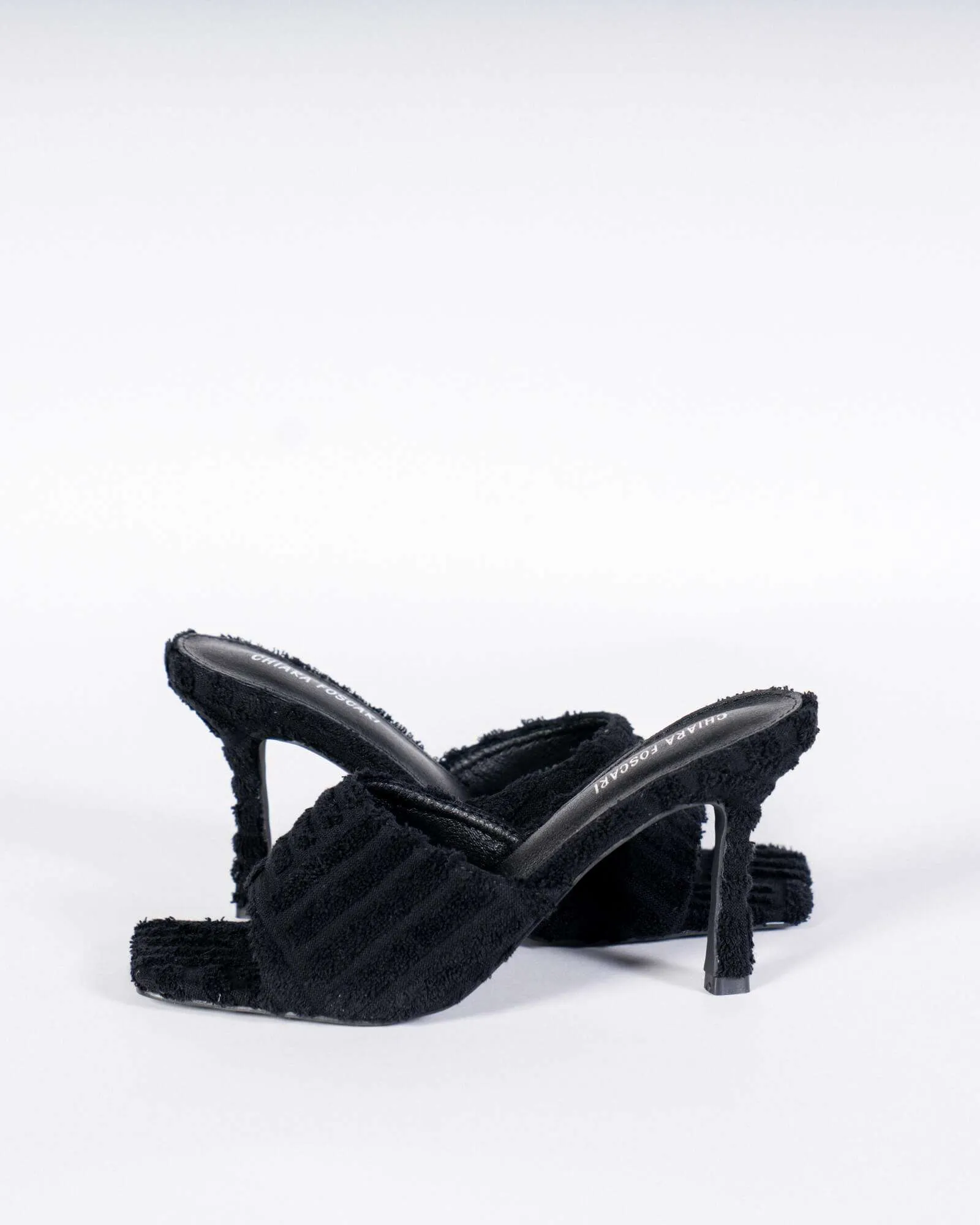 Sabot con tacco effetto spugna - nero