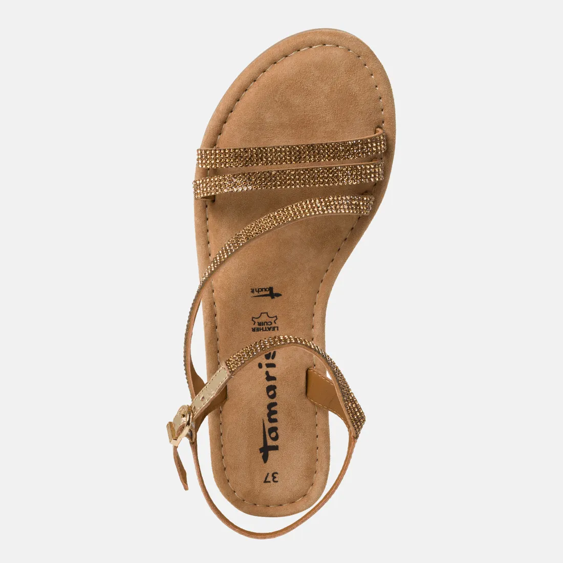 Sandalo da donna Tamaris oro con strass