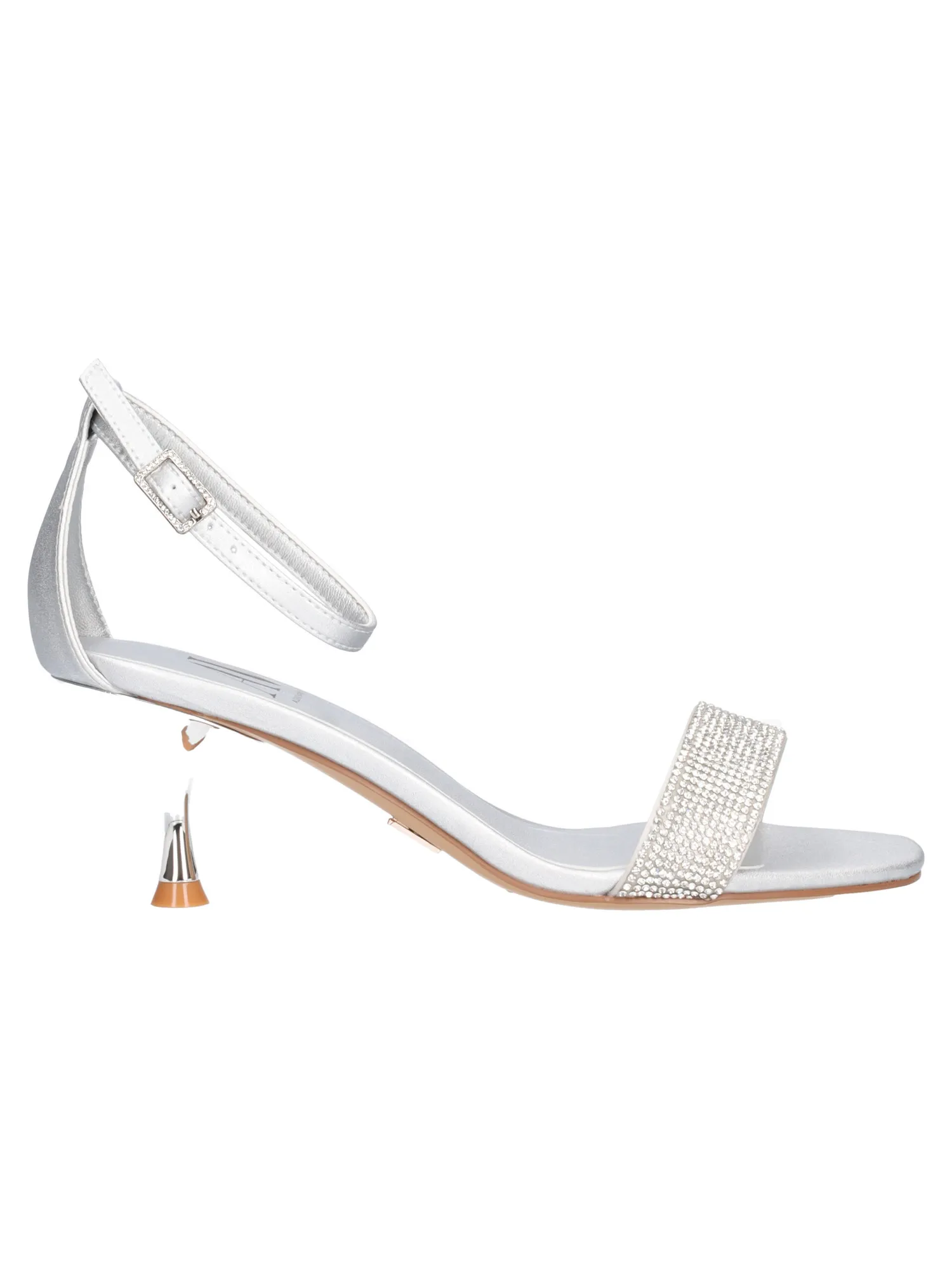 Sandalo elegante con tacco fino Albano Vanity da donna argento