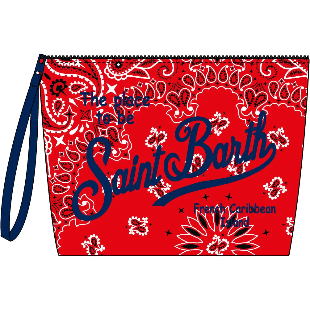 Scuba Fabric Clutch / Red