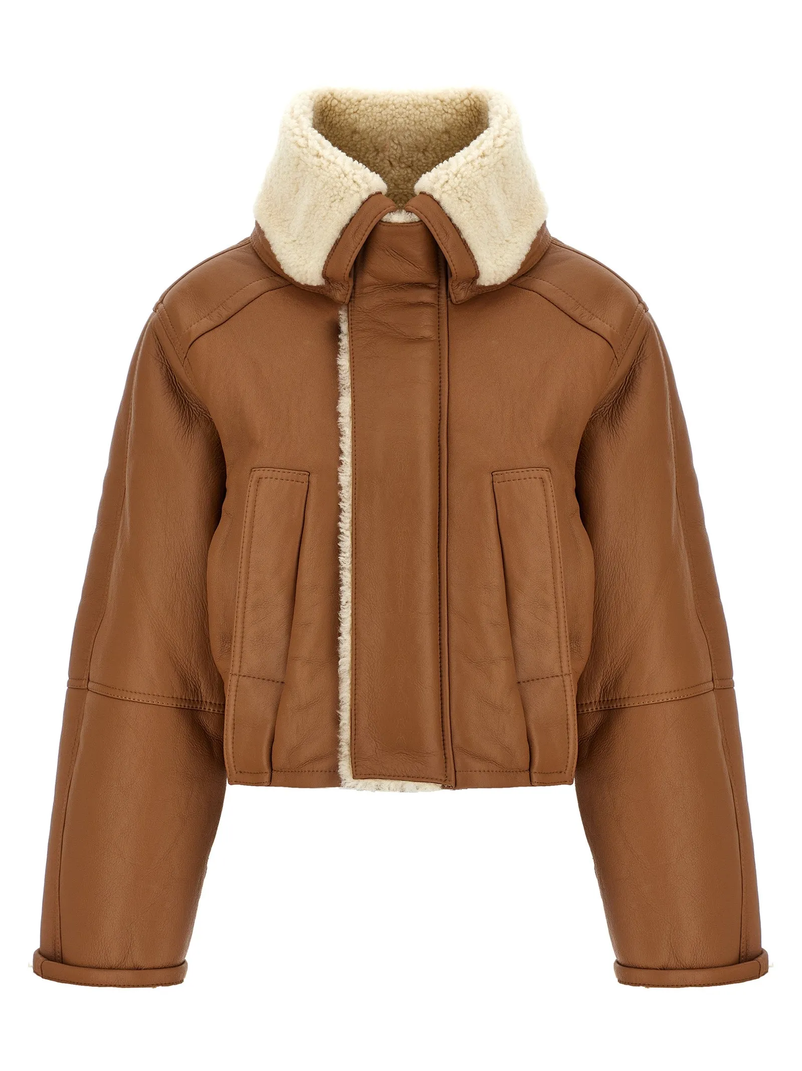 Shearling Pea Coat Pellicce Marrone