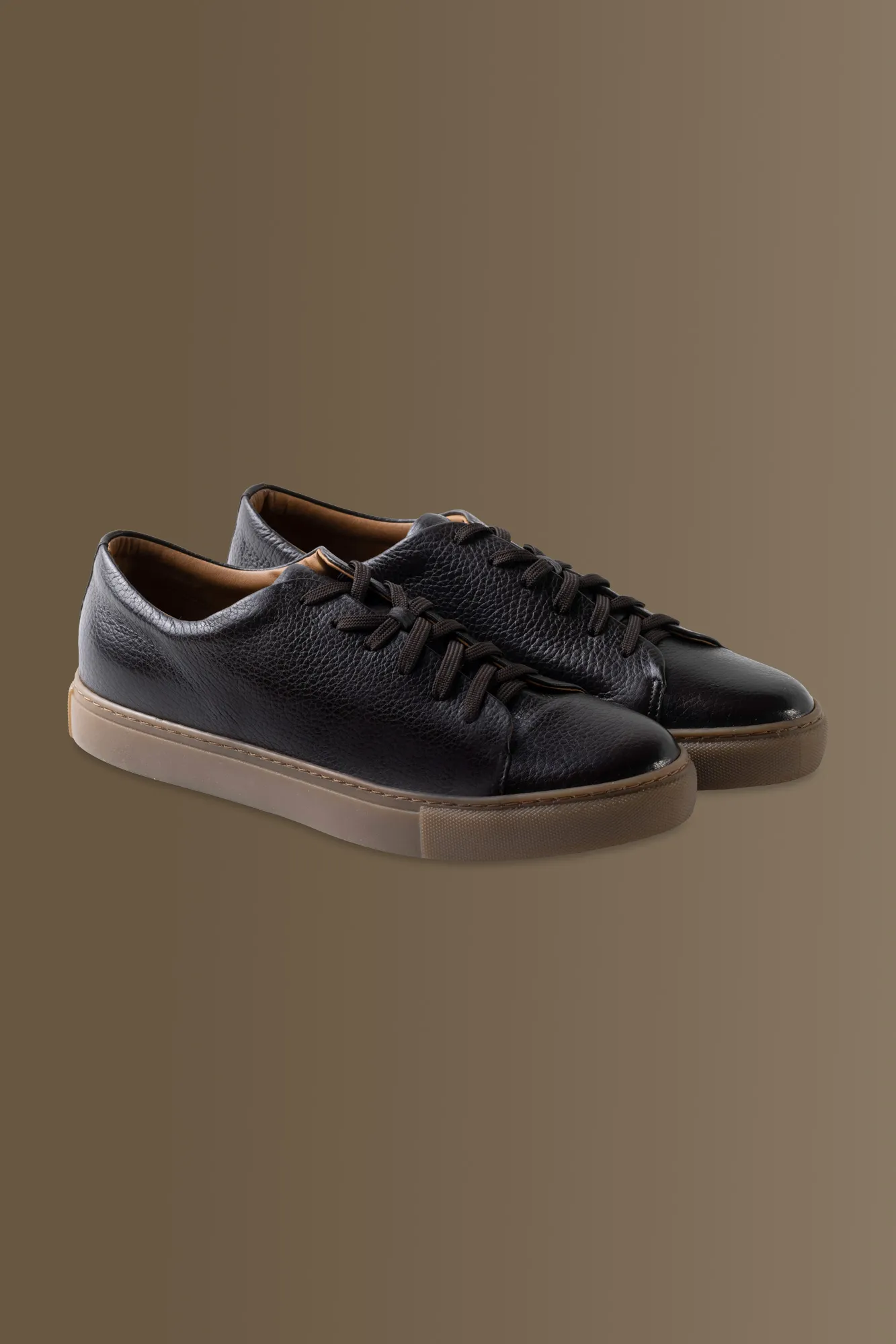 Sneakers in vera pelle effetto martellato uomo