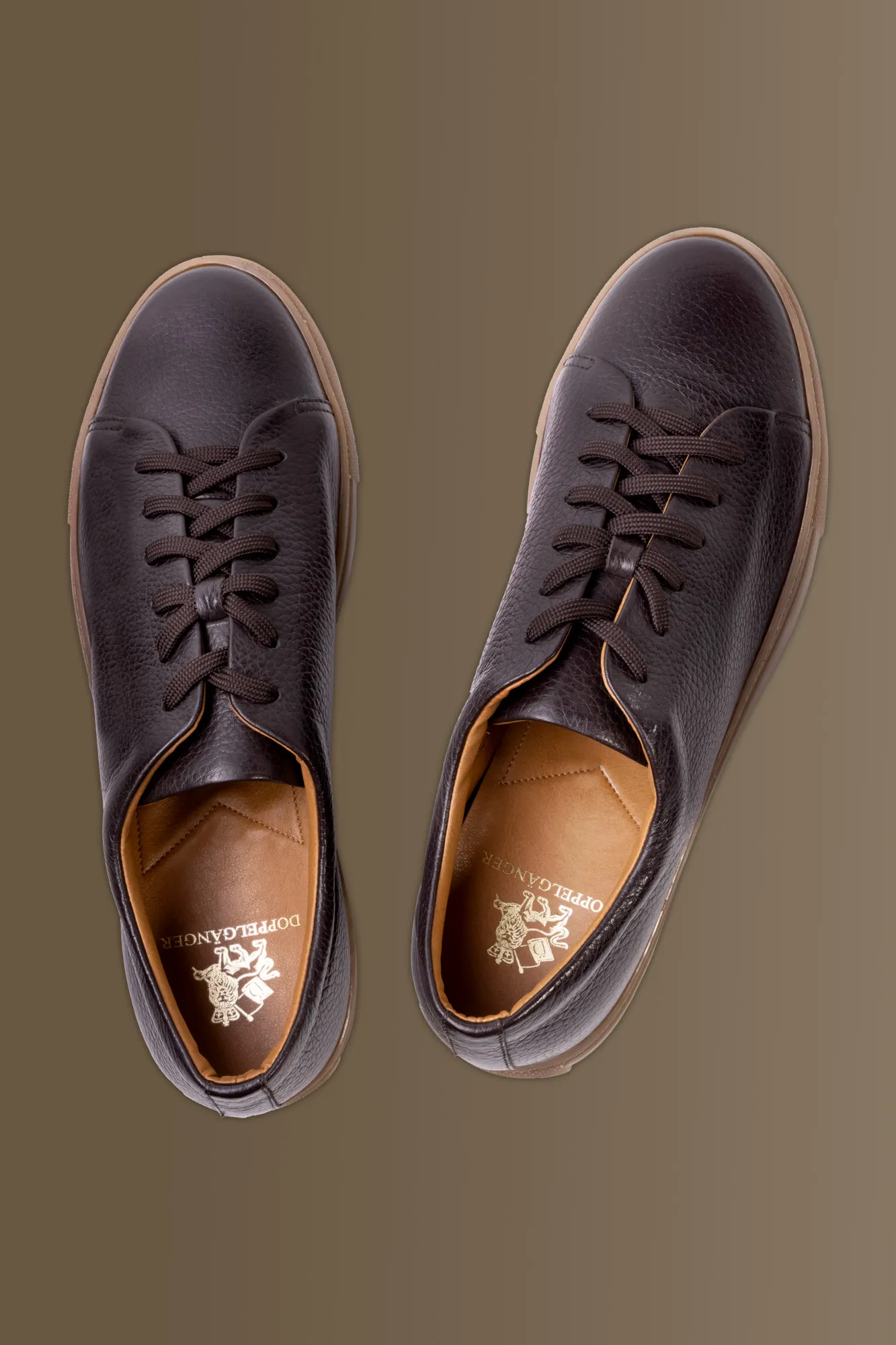 Sneakers in vera pelle effetto martellato uomo