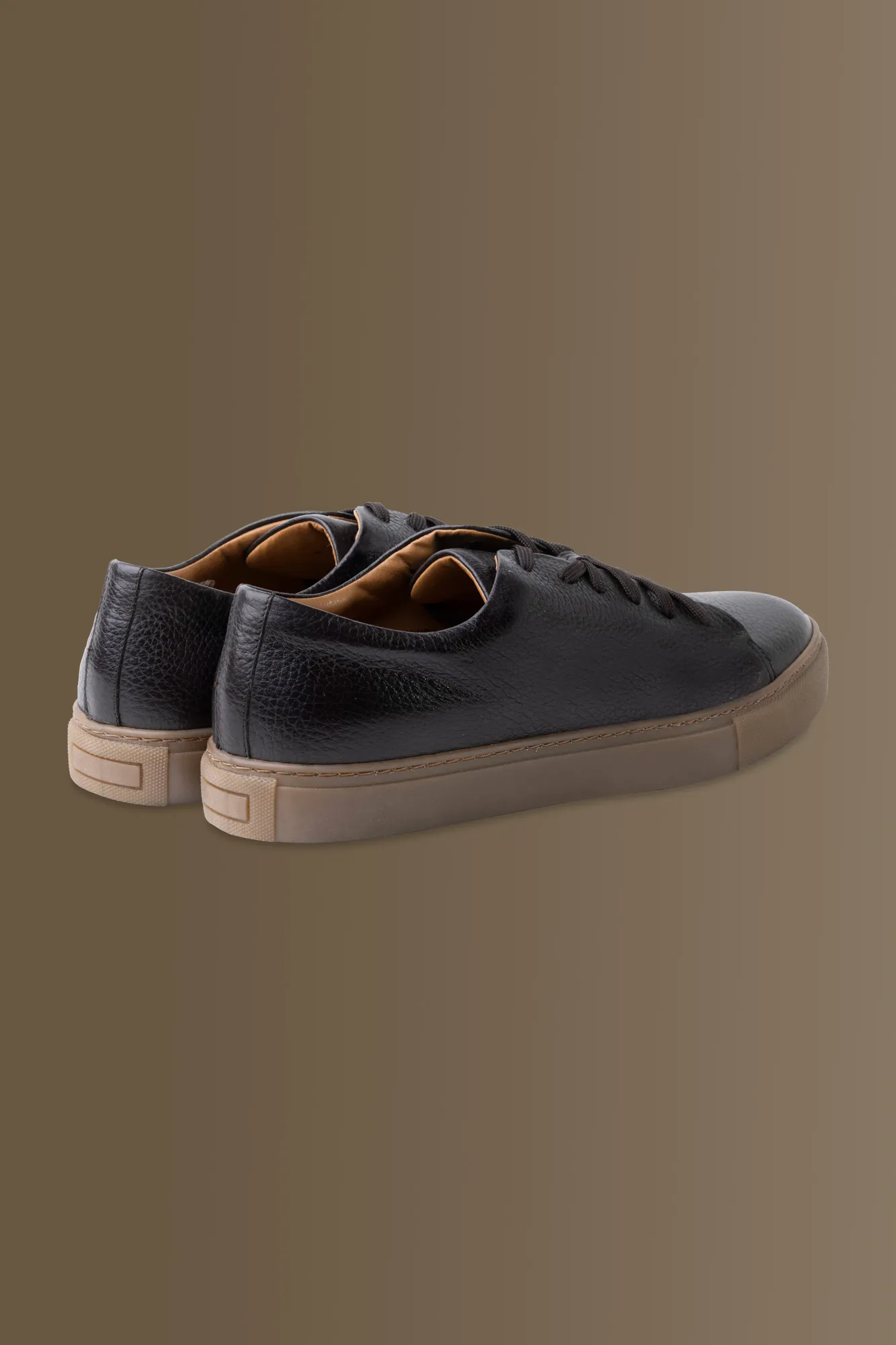 Sneakers in vera pelle effetto martellato uomo