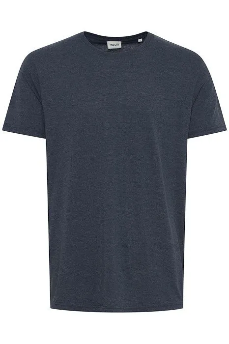 SOLID   T-SHIRT BLU IN COTONE
