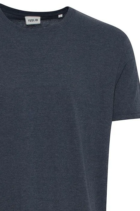 SOLID   T-SHIRT BLU IN COTONE