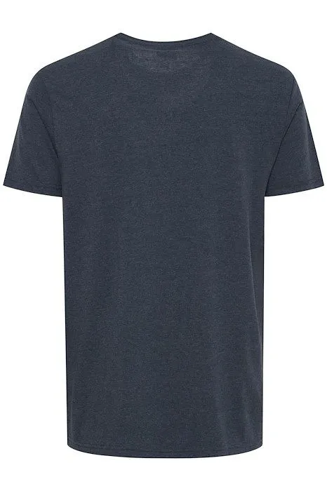 SOLID   T-SHIRT BLU IN COTONE