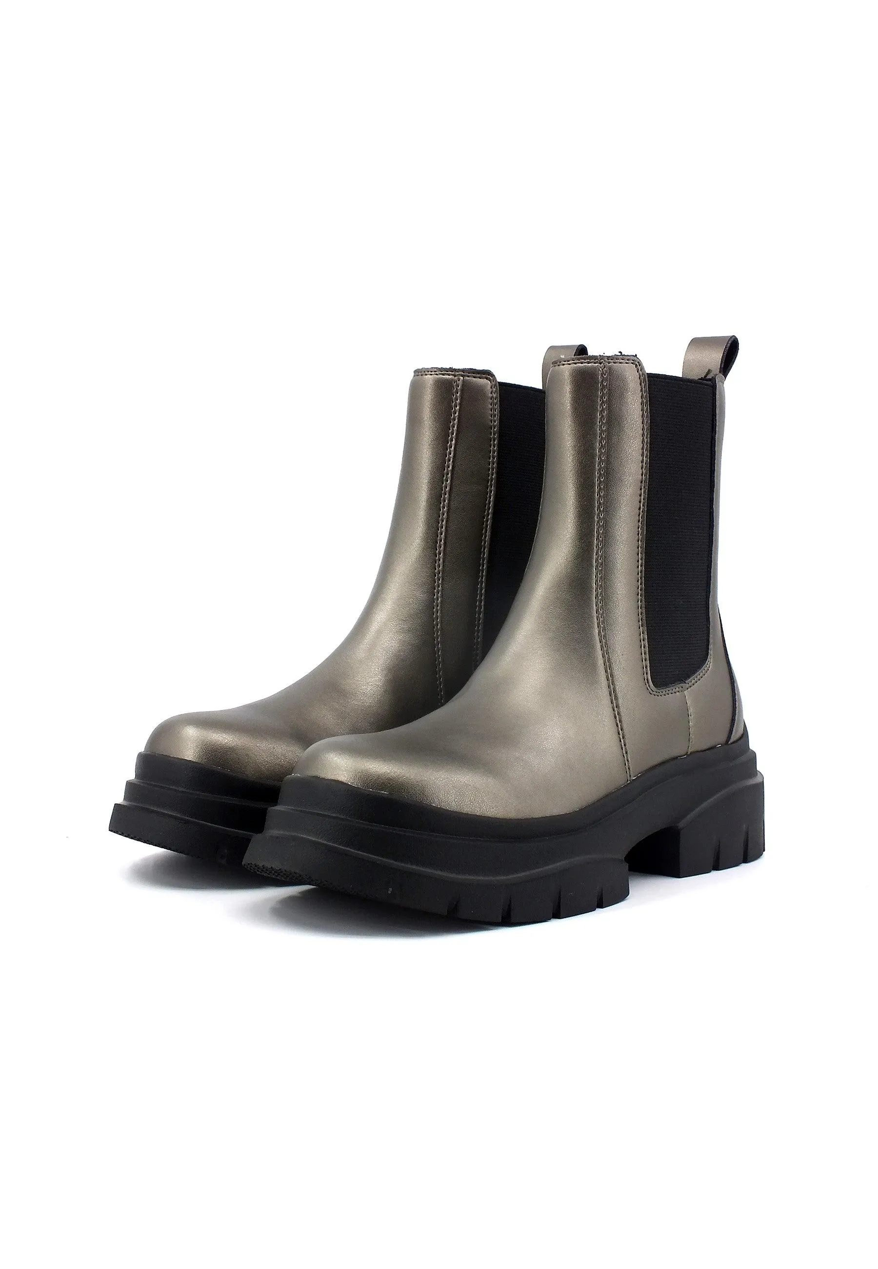 STEVE MADDEN Headqrtr Stivaletto Polacco Donna Pewter Oro HEAD03S1