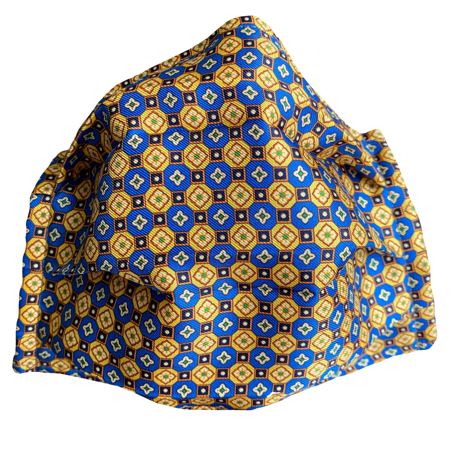 StyleMask Mascherina filtrante blu e oro a fiori