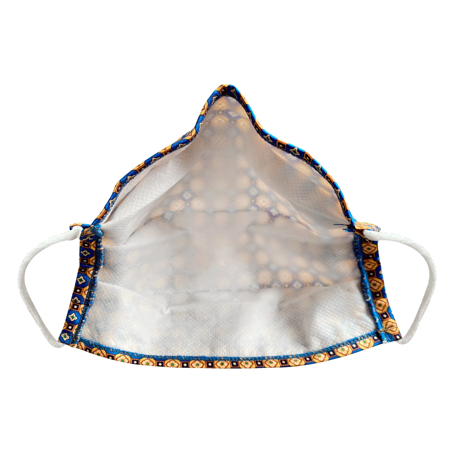 StyleMask Mascherina filtrante blu e oro a fiori