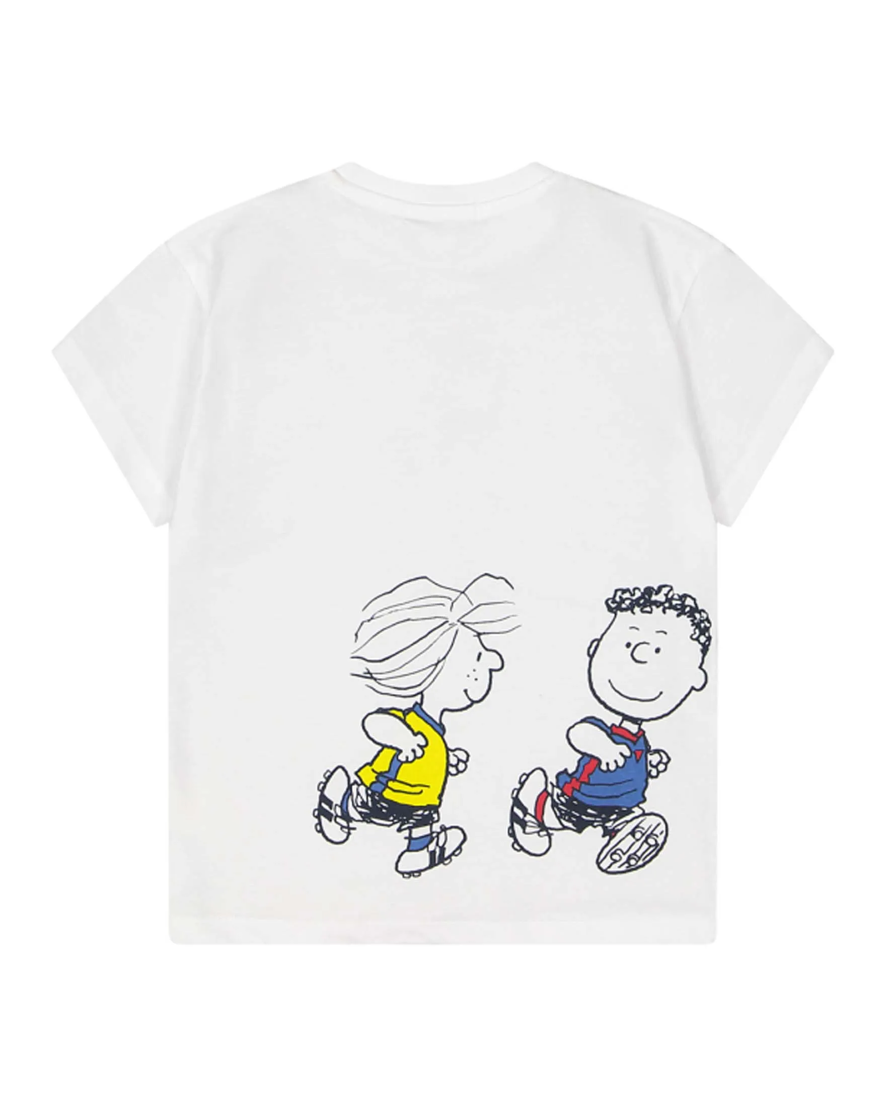 T-shirt bianca in cotone a maniche corte con stampa Snoopy 3-7 anni