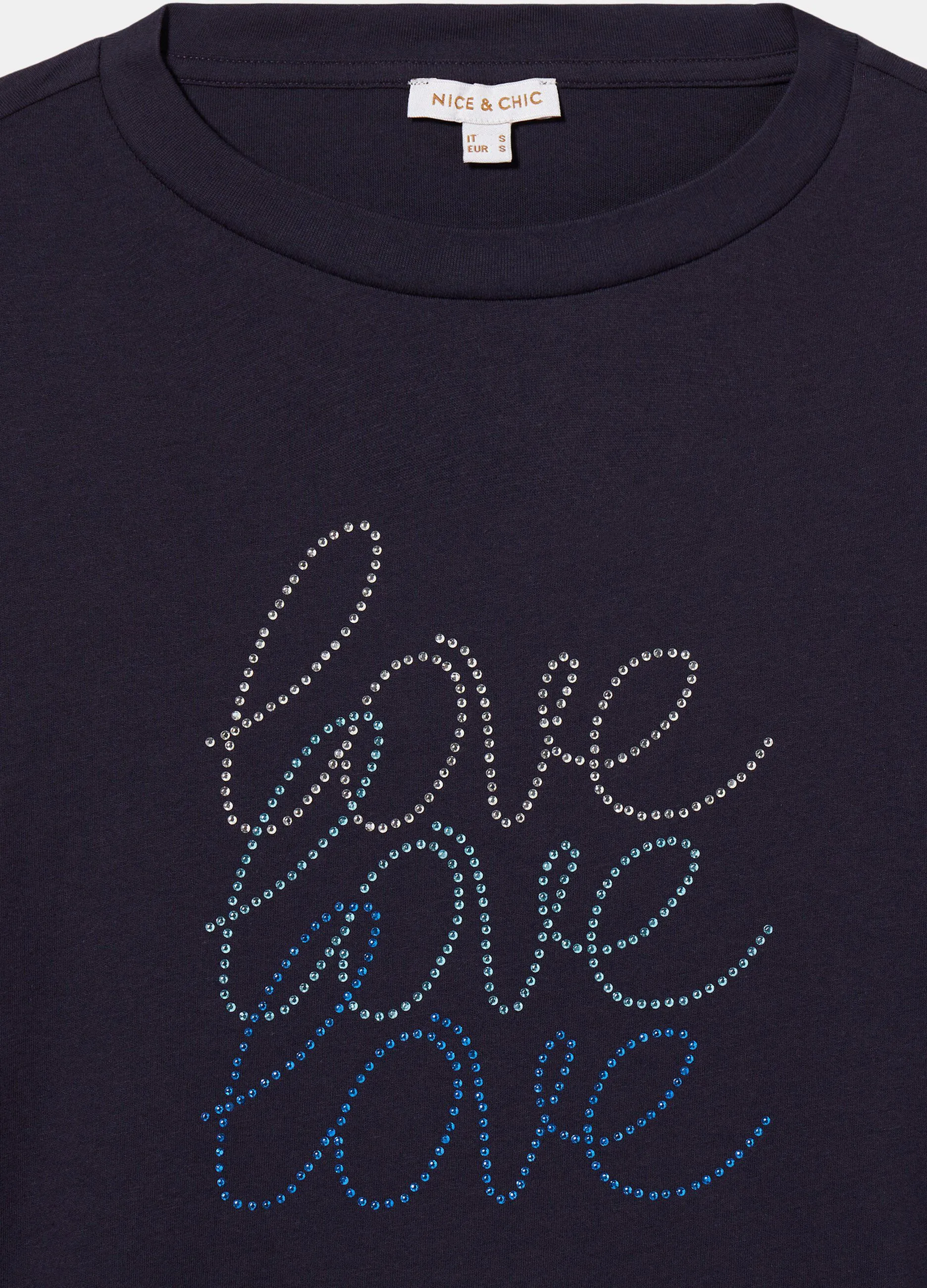 T-shirt manica lunga con lettering donna