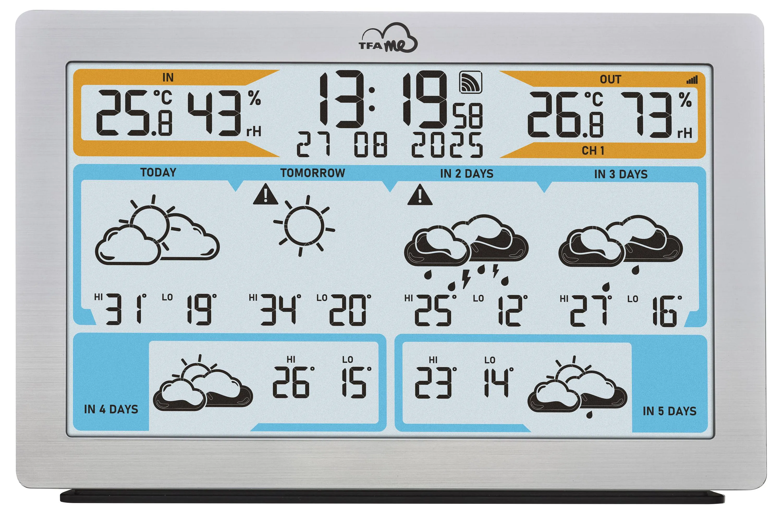 TFA Dostmann TFA.me ID-02 35.8100.54 Stazione meteo WLAN Previsione per 6 giorni Numero di sensori max. 5