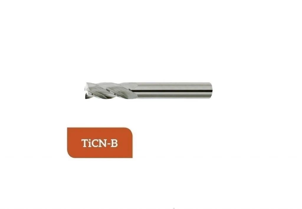 TM-3.4-0550C Fresa a elica in metallo duro Ø5.5 a 4 taglienti, taglio al centro con gambo cilindrico 6535 HA rivestita TiCN-B