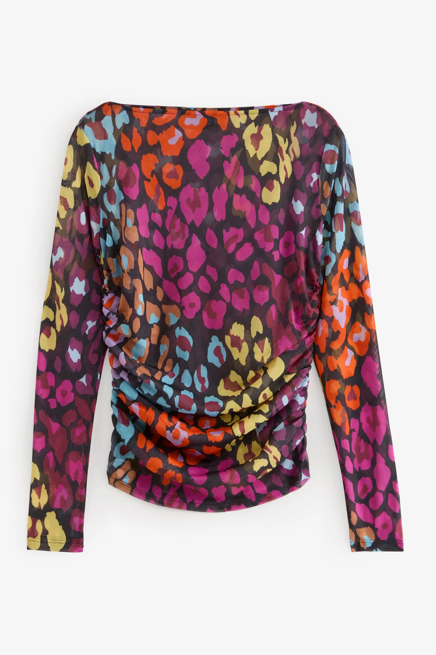 Top a maniche lunghe con arricciatura    